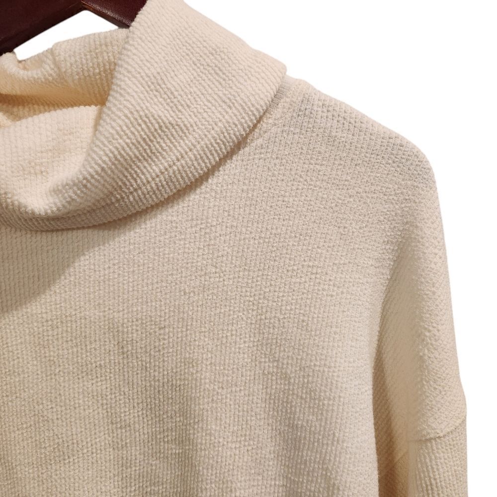Madewell Mockneck Tie-Cuff Top Cream Size Small Women's Long Sleeve - Picture 7 of 8
